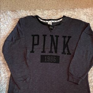Victoria's Secret PINK Charcoal Gray Sweatshirt with Black Logo